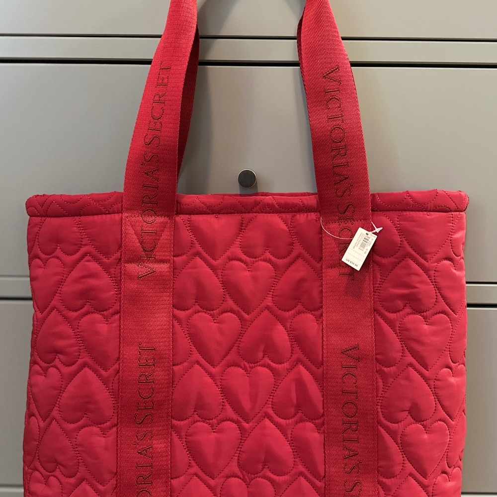 Red Quilted Tote Bag NWT